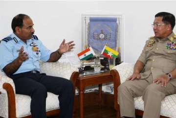 myanmar army chief meets iaf chief arup raha