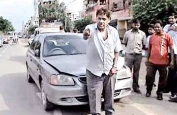 drunk delhi police inspector rams into parked car