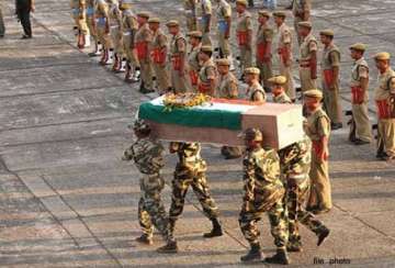 crpf gives emotional tributes to its two slain personnel