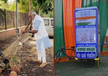 swachh bharat mission solar energy operated portable rickshaw toilets join the league