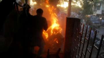 man set ablaze in up