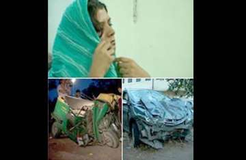 colonel s wife rams car into auto in delhi 2 killed