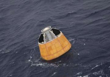 watch pics of isro crew module recovered by coast guard near chennai