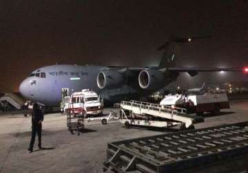 iaf aircraft with 225 indians evacuated from yemen lands in mumbai