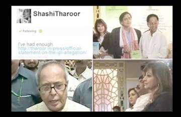 tharoor meets pranab antony over ipl controversy