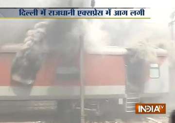 major fire engulfs 2 rajdhani trains at new delhi railway station