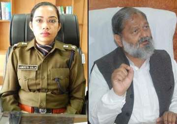 fatehabad sp sangeeta kalia shunted after spat with haryana minister anil vij