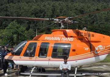 pawan hans chopper crashes into sea two pilots missing