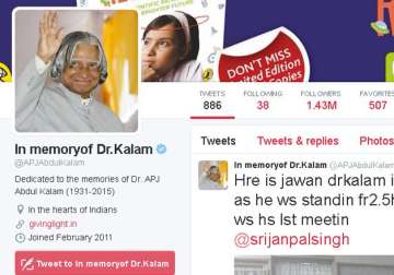 apj abdul kalam s twitter account to remain alive in new form