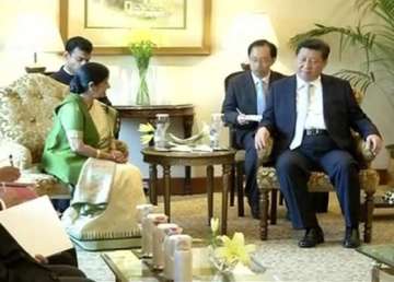 sushma swaraj meets chinese president xi jinping