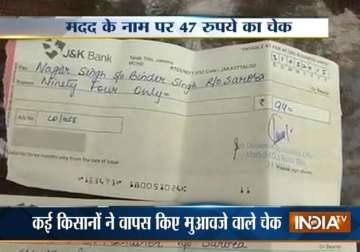 flood hit farmers of j k feel insulted by compensation cheques worth rs 47