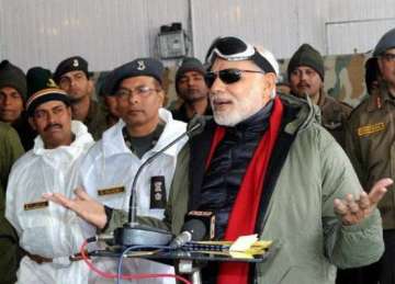 in pics pm modi celebrates diwali with indian soldiers at siachen