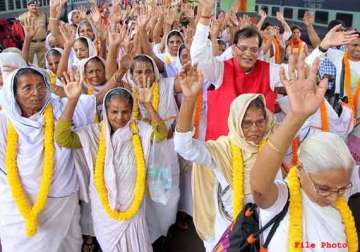 vrindavan widows march for clean yamuna