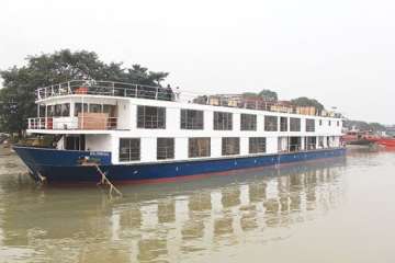 luxury river cruise sails up to varanasi from patna tourists enjoy spas sunsets and top cuisine