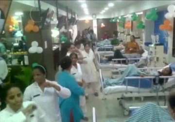 hospital staff perform garba inside dialysis centre in ahmedabad