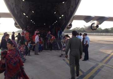 iaf planes evacuate 1935 stranded indians from quake hit nepal