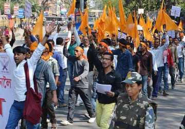 70 bajrang dal supporters arrested during assam bandh