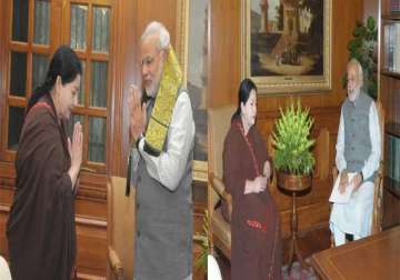 jayalalithaa meets pm does not rule out support to govt in rs