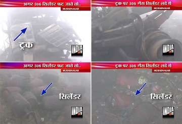 lpg cylinders explode on truck near muradnagar
