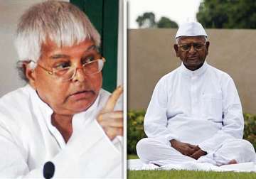 lalu objects to hazare s remarks on mps