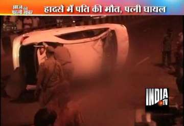 man killed as altis car hits divider in delhi