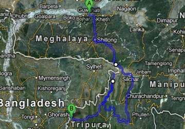 meghalaya bus set on fire hunt on for rebels