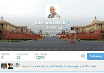 modi s pmo gets control of official twitter handle