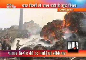 bihar s only jute mill burning for last four days one dead