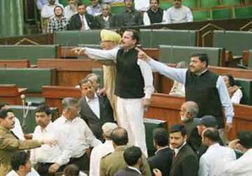 pdp creates ruckus in jammu and kashmir assembly