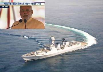 prime minister narendra modi commissions ins kolkata india s biggest naval destroyer