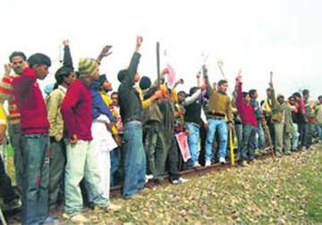 protesters stall rail traffic on amritsar pathankot section