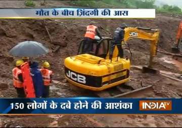 pune landslide all 150 trapped feared dead 50 bodies pulled out of mud