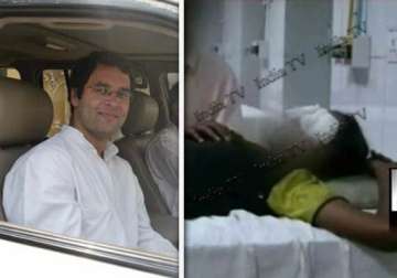 rahul gandhi meets minor kannauj girl in aiims