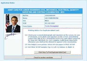 rajasthan man gets exam admit card with obama s photo from staff selection commission