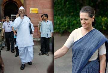 sonia gandhi unlikely to meet anna hazare today