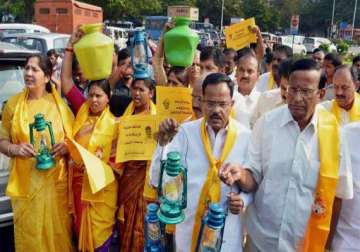 24 tdp mlas sit on indefinite hunger strike over ap power crisis