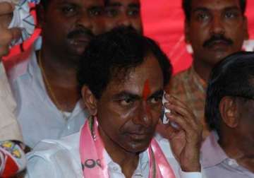 trs chief arrives in hyderabad to a hero s welcome