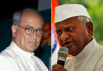 team anna challenging parliament s supremacy to enact laws says digvijay