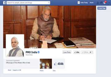 tech savvy pm modi s office gets facebook page