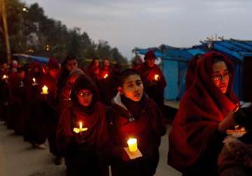 tibetans protest self immolation by monk