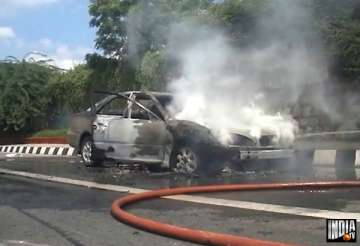 toyota camry car with cng kit gutted in delhi