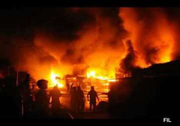 two fire incidents in delhi shops huts gutted