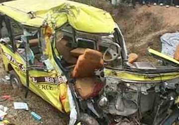 two killed 20 injured as school bus hits another bus in punjab