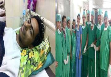 22 year old electrician defies death survives after iron rod pierces his stomach