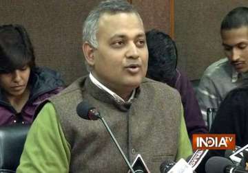 aap rejects the demand for delhi law minister somanth bharti s resignation