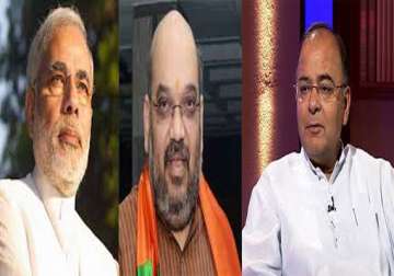 ahead of cabinet formation modi meets amit shah arun jaitley