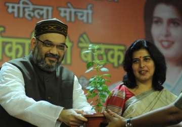 amit shah asks bjp women workers to highlight government s works