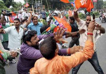 bjp jd u workers clash during bihar bandh