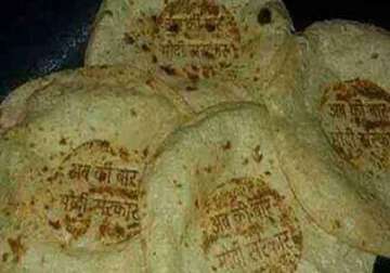 bjp supporters imprint namo mark on rotis laddoos