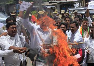 bjp burns effigy of afzal guru
